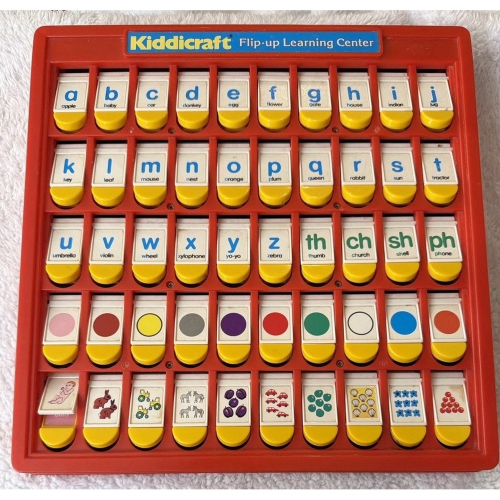 Kiddicraft Flip-up Learning Center Interactive Toy Numbers Colors ABC's Vintage